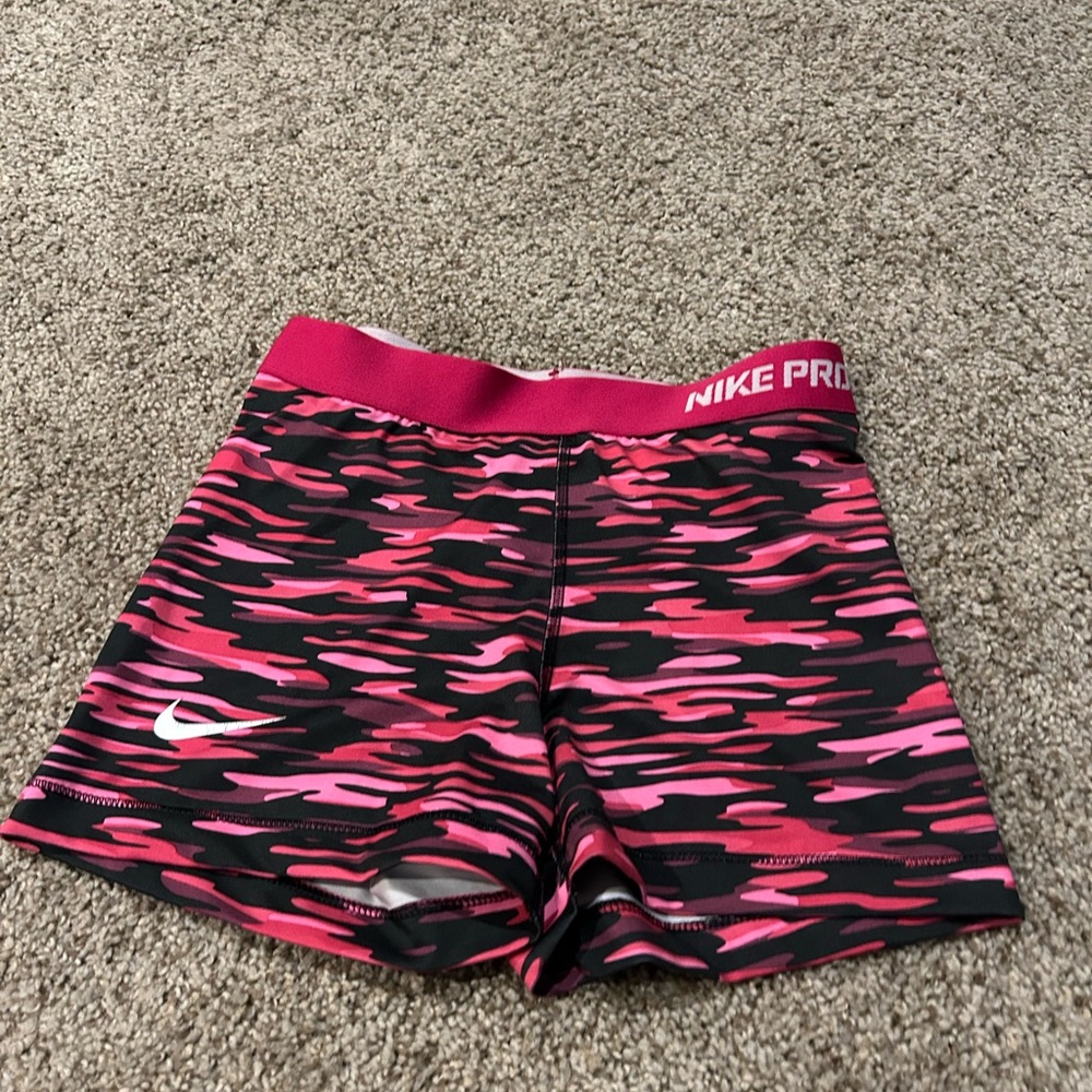 Nike Women's Pink and Black Athletic Shorts